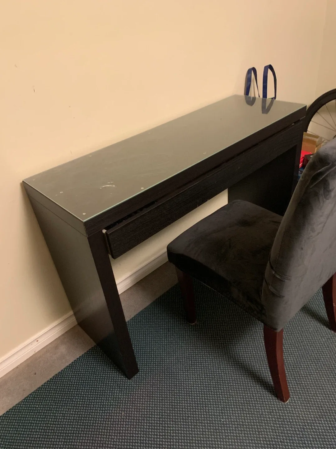 Black Desk with Glass Top thumbnail