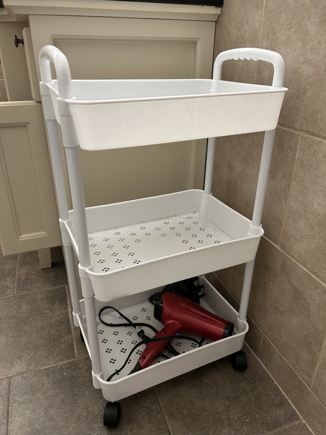 White Rolling Cart