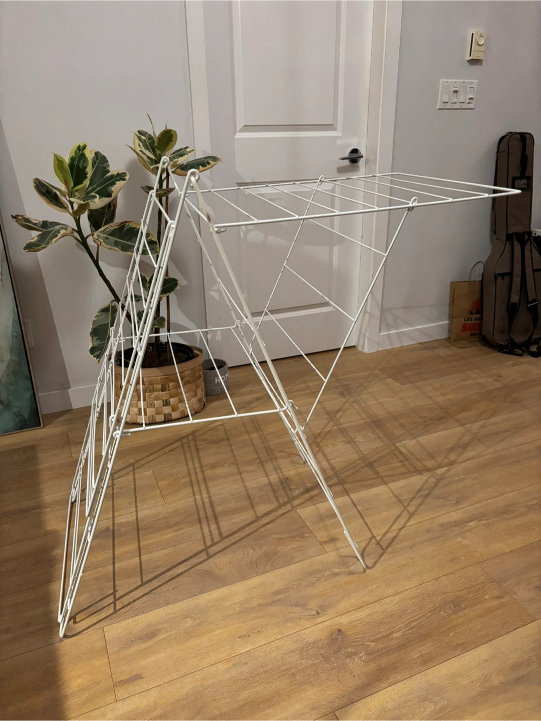 White Folding Clothes Drying Rack - photo 2