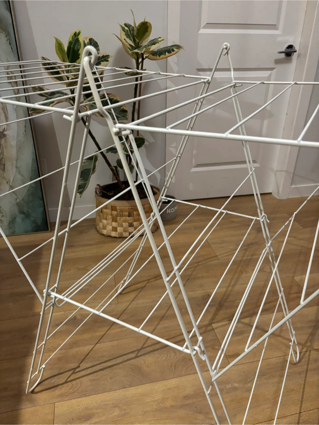 White Folding Clothes Drying Rack - photo 3