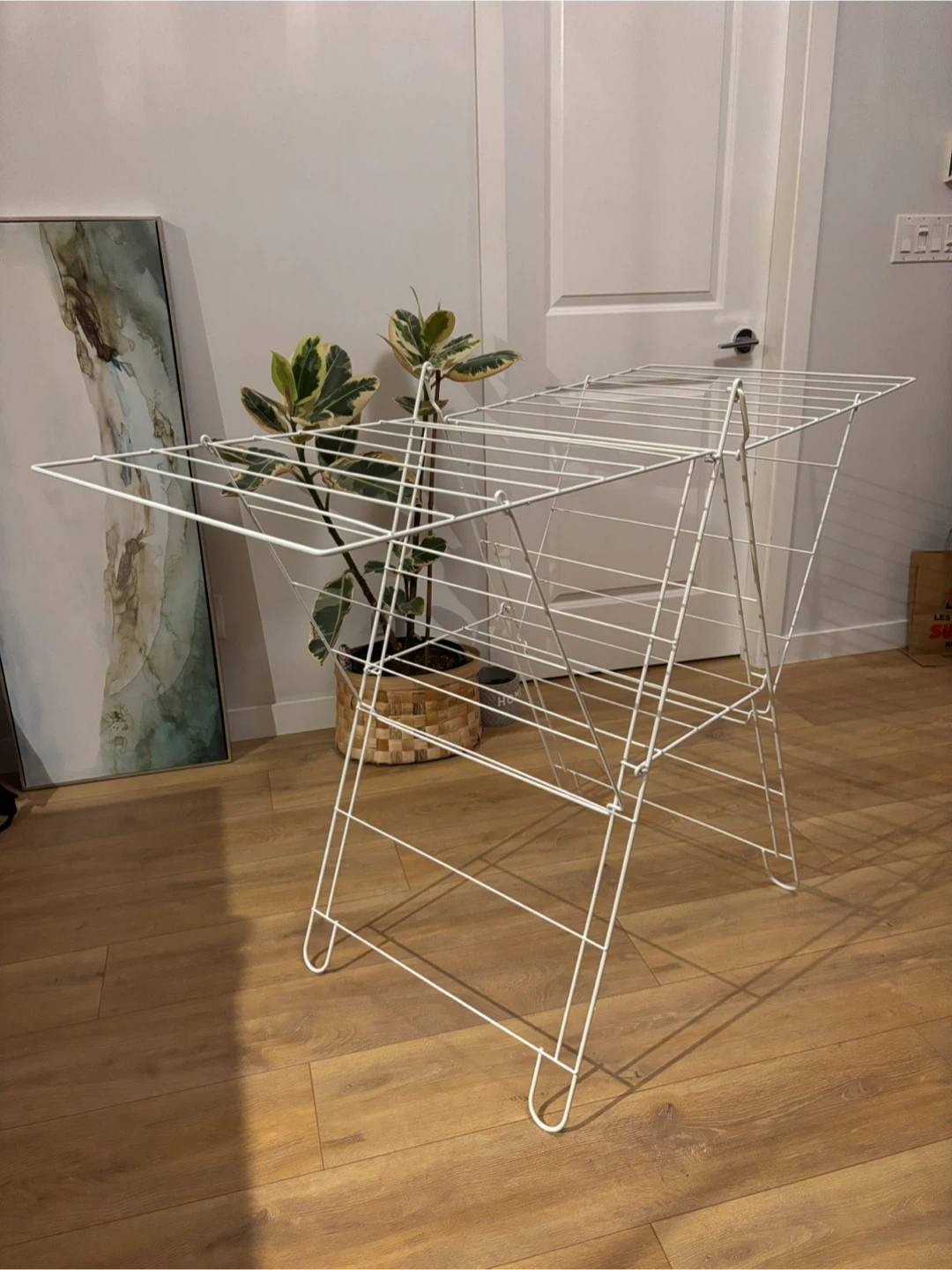 White Folding Clothes Drying Rack