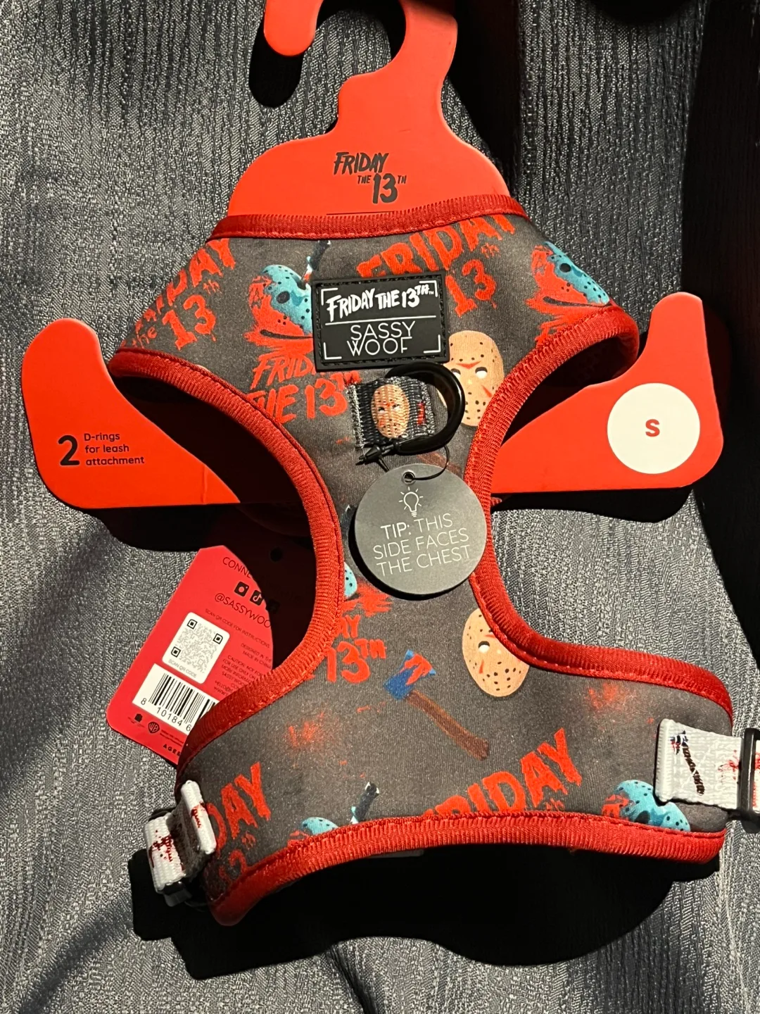 Sassy Woof Friday the 13th Dog Harness - Size S thumbnail