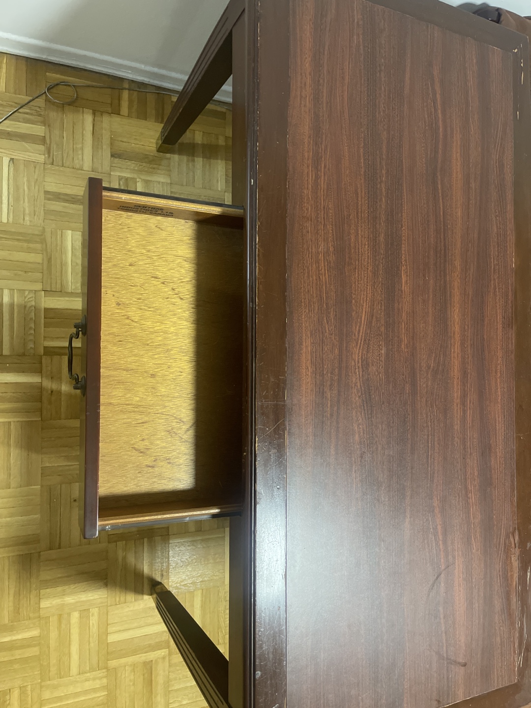 Dark Wood Desk with Drawer - photo 4