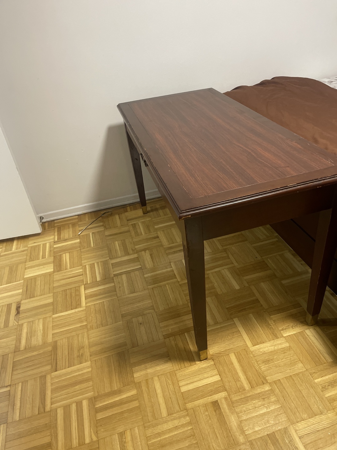 Dark Wood Desk with Drawer