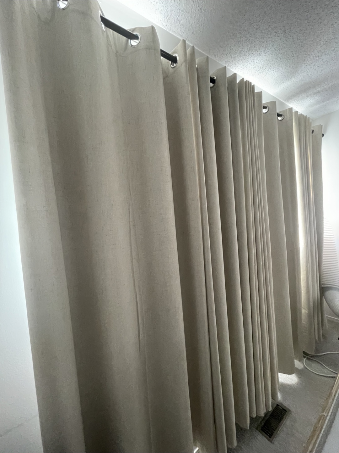 Beige Linen Blackout Curtain Panel- set of 6
