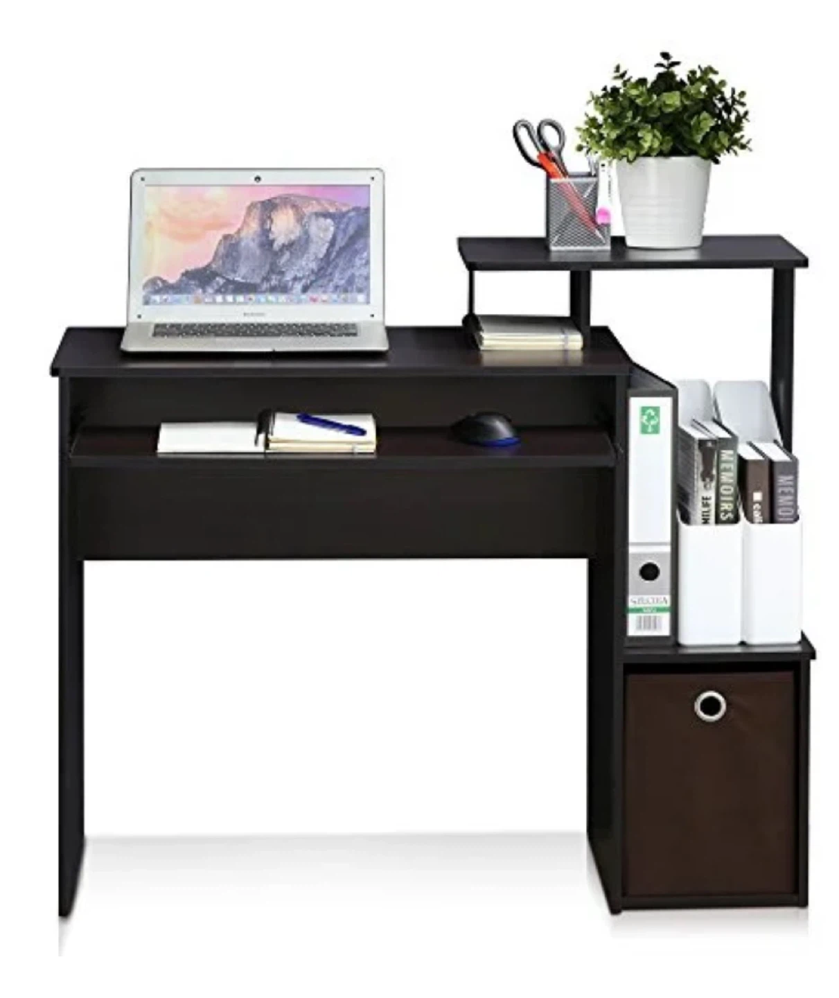 Furinno 12095DWN Computer Desk - Dark Walnut