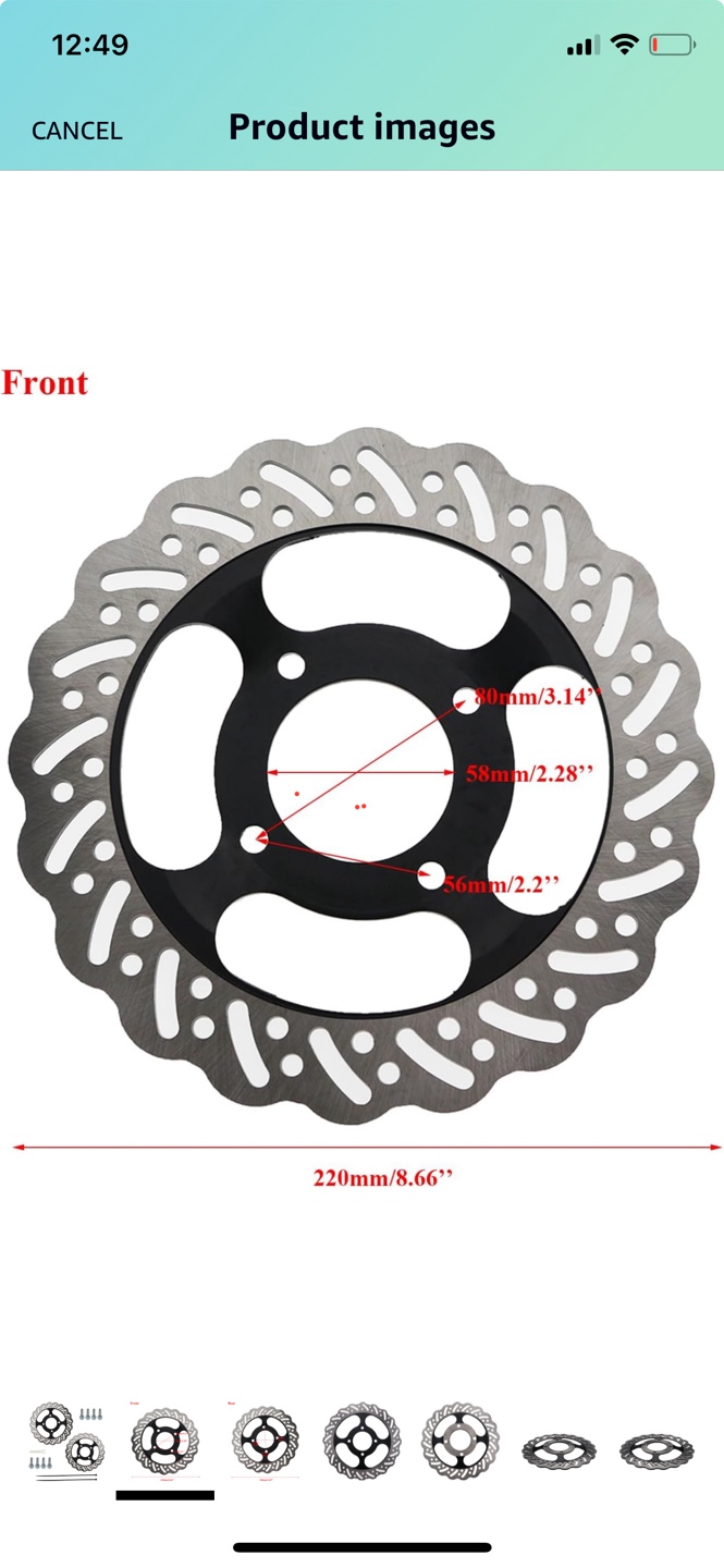 Motorcycle Brake Disc Rotor - 220mm