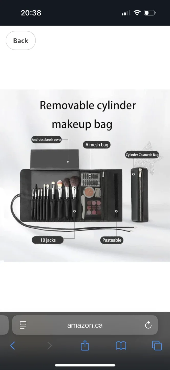 New Happy Makeup Brush And Makeup Organizer Travel Bag image indicator(3)