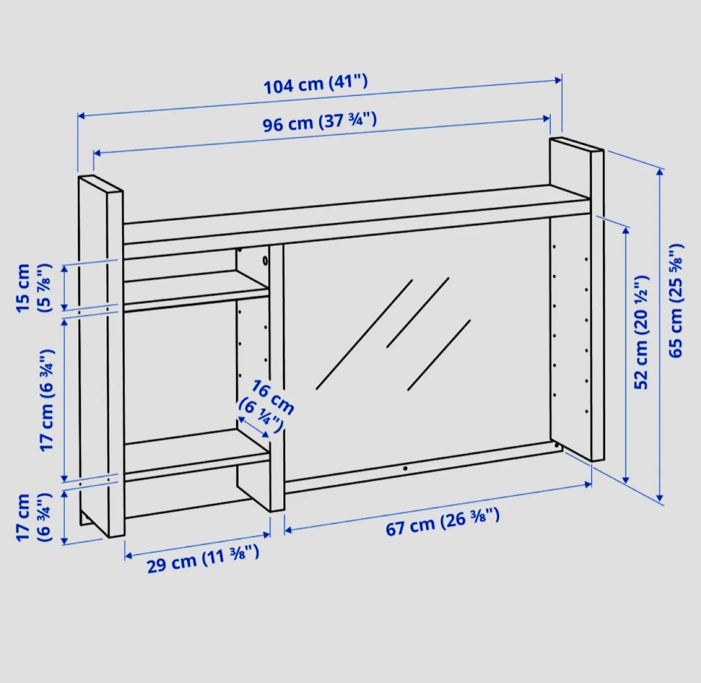 IKEA Hemnes wall shelf Brown-Black image indicator(3)