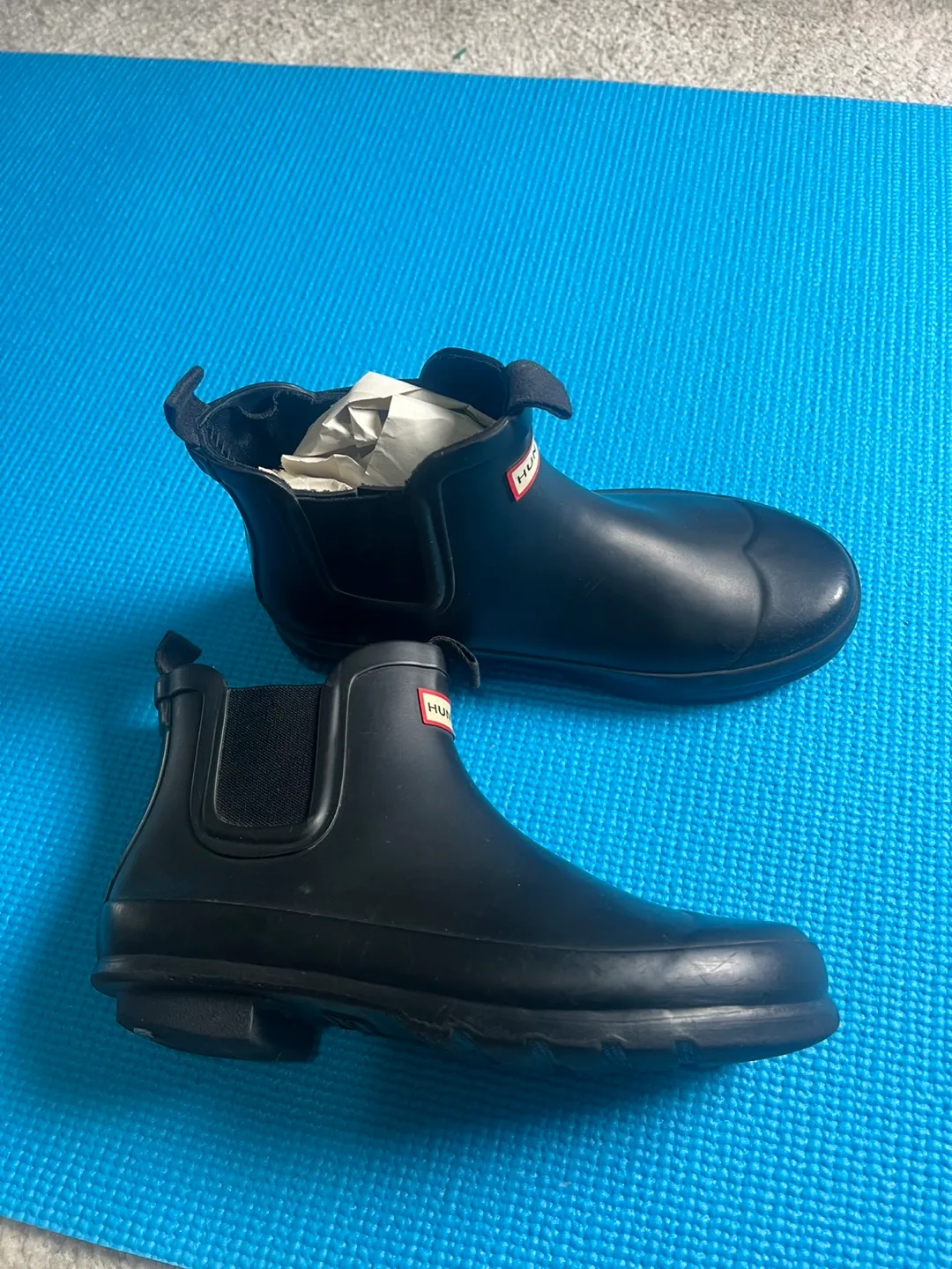 Hunter Black Chelsea Rain Boots, Size 7 thumbnail