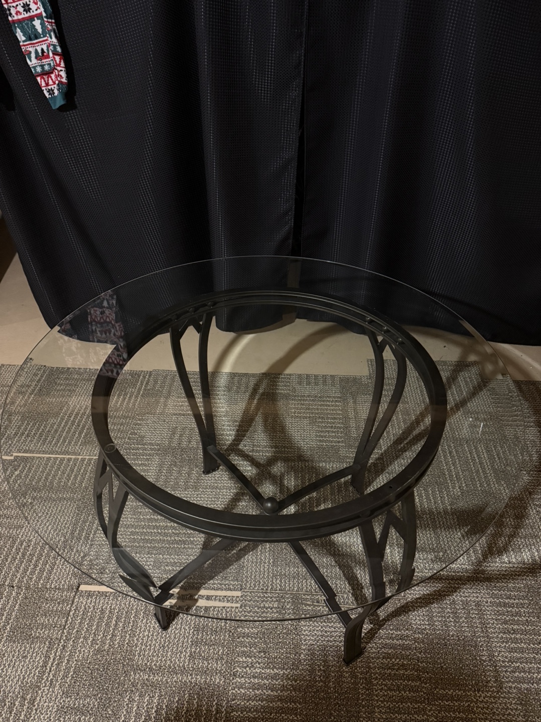 Glass Top Coffee Table - Black Metal Frame - photo 2