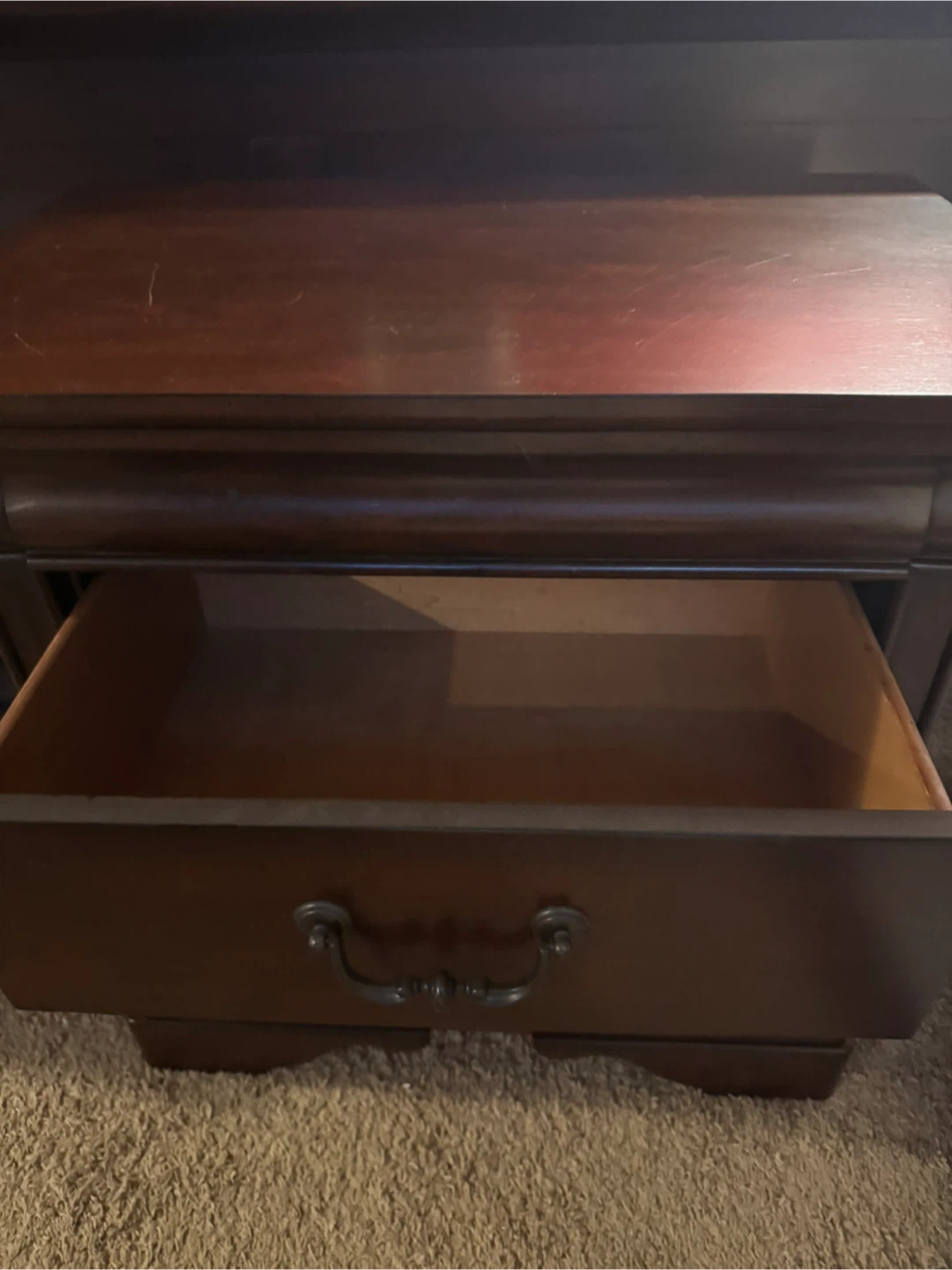 Brown Wood Nightstand with Drawers - photo 4