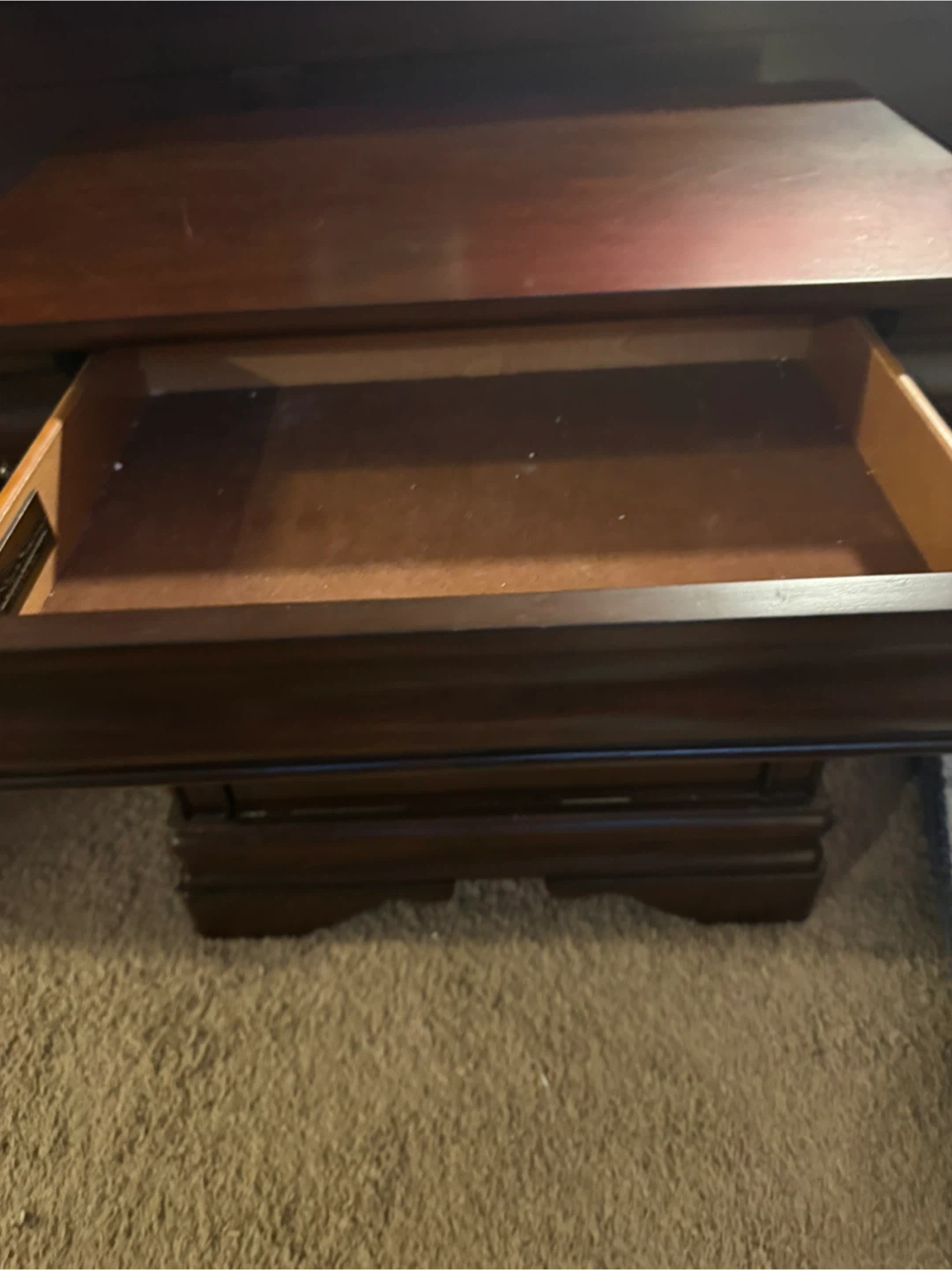Brown Wood Nightstand with Drawers - photo 3