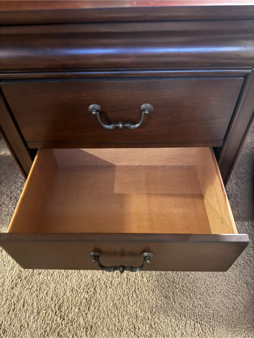 Brown Wood Nightstand with Drawers - photo 5