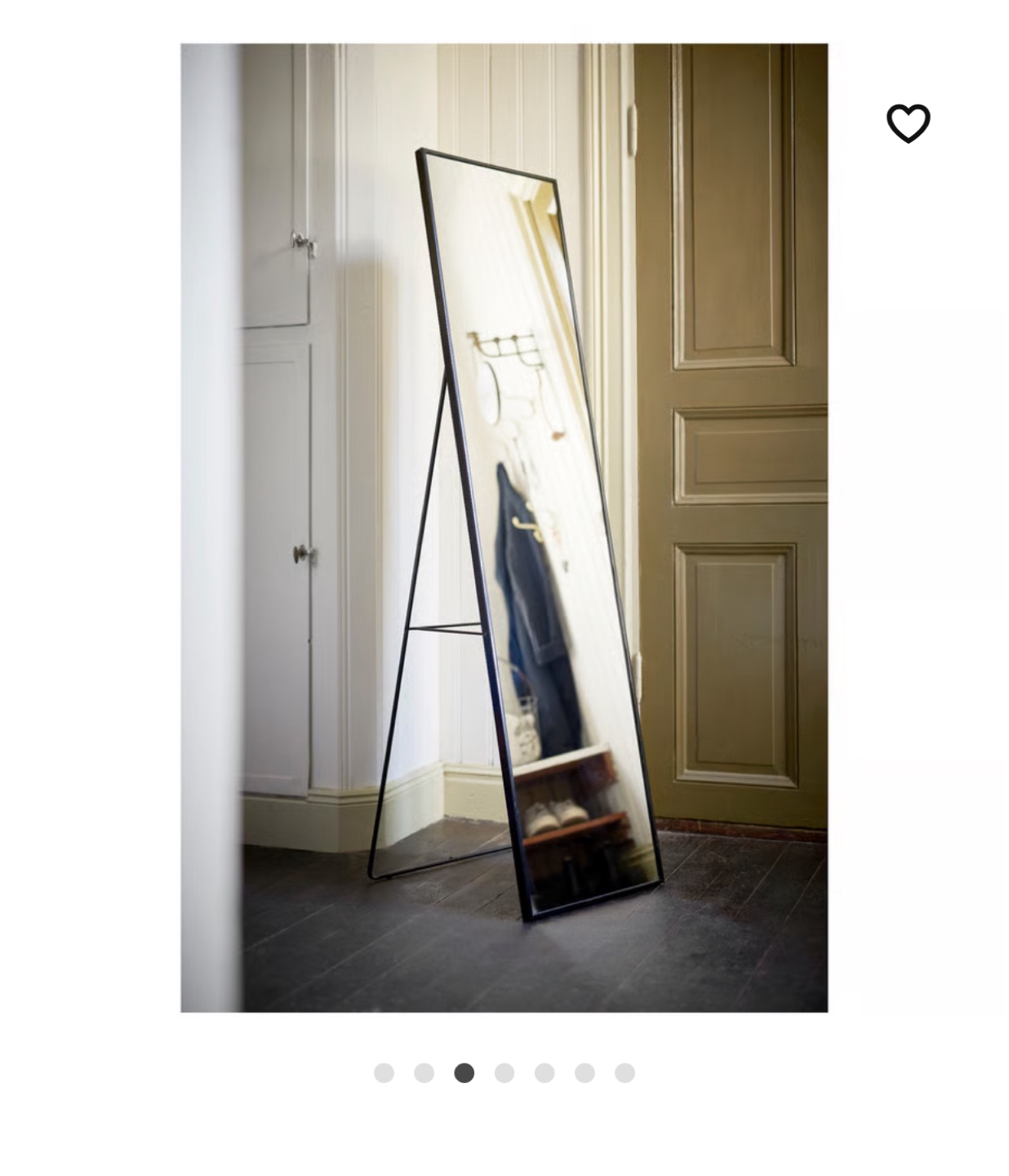 Black Framed Full Length Mirror (15 3/4” W x 65 3/4" H)
