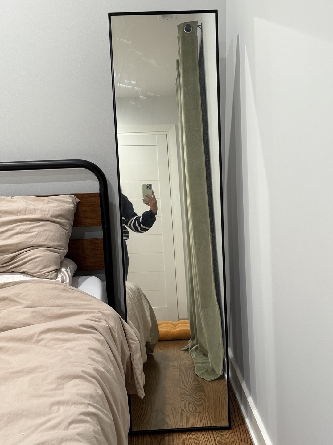 Black Framed Full Length Mirror (15 3/4” W x 65 3/4" H) - photo 2