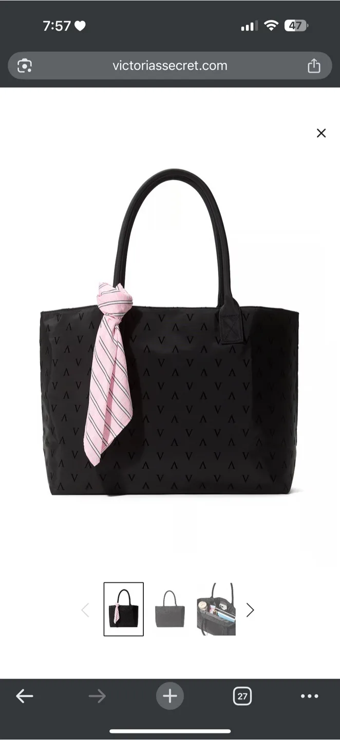 Victoria's Secret Black Tote Bag thumbnail