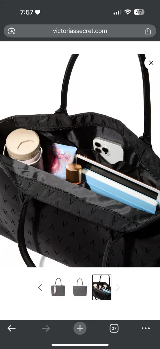 Victoria's Secret Black Tote Bag image indicator(3)