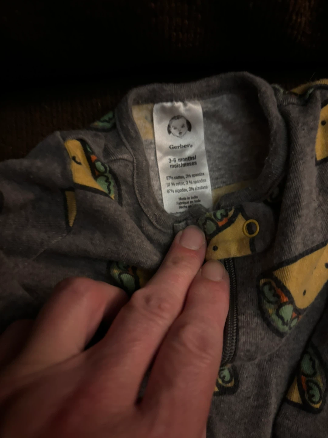 Gerber 3-6 Months Taco Print Pajamas - photo 2