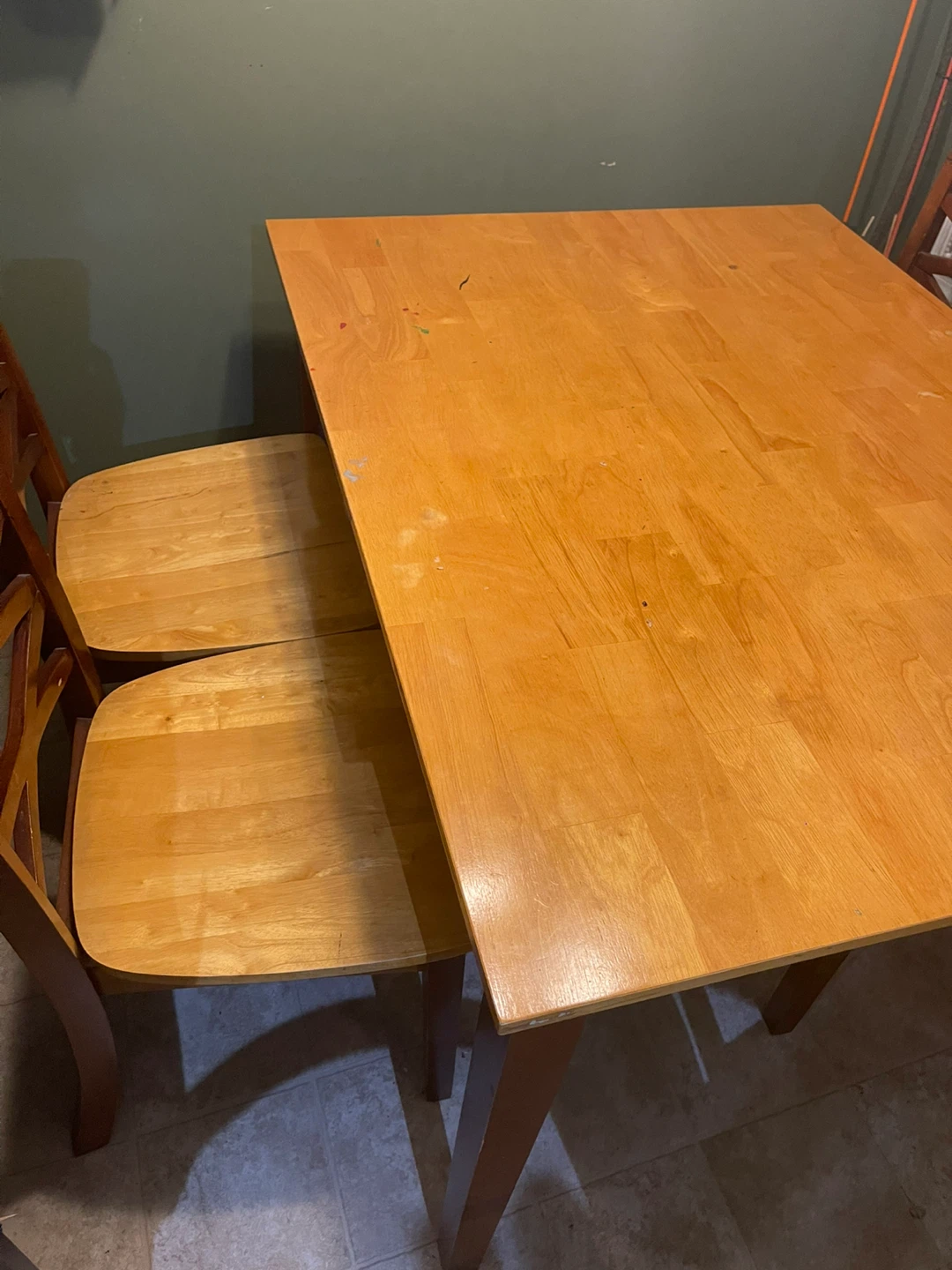 Wooden Dining Table with 4 Chairs