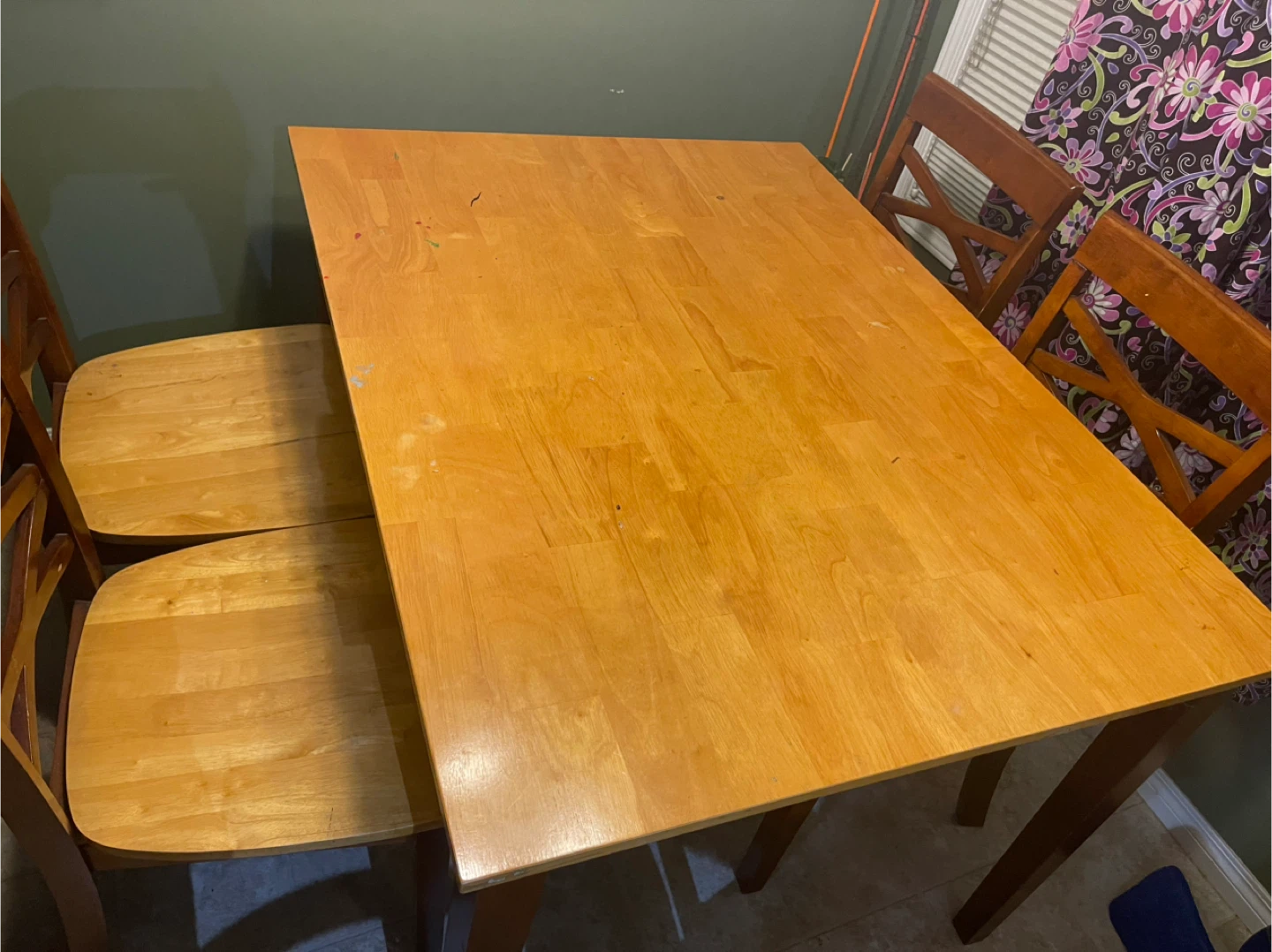 Wooden Dining Table with 4 Chairs - photo 2