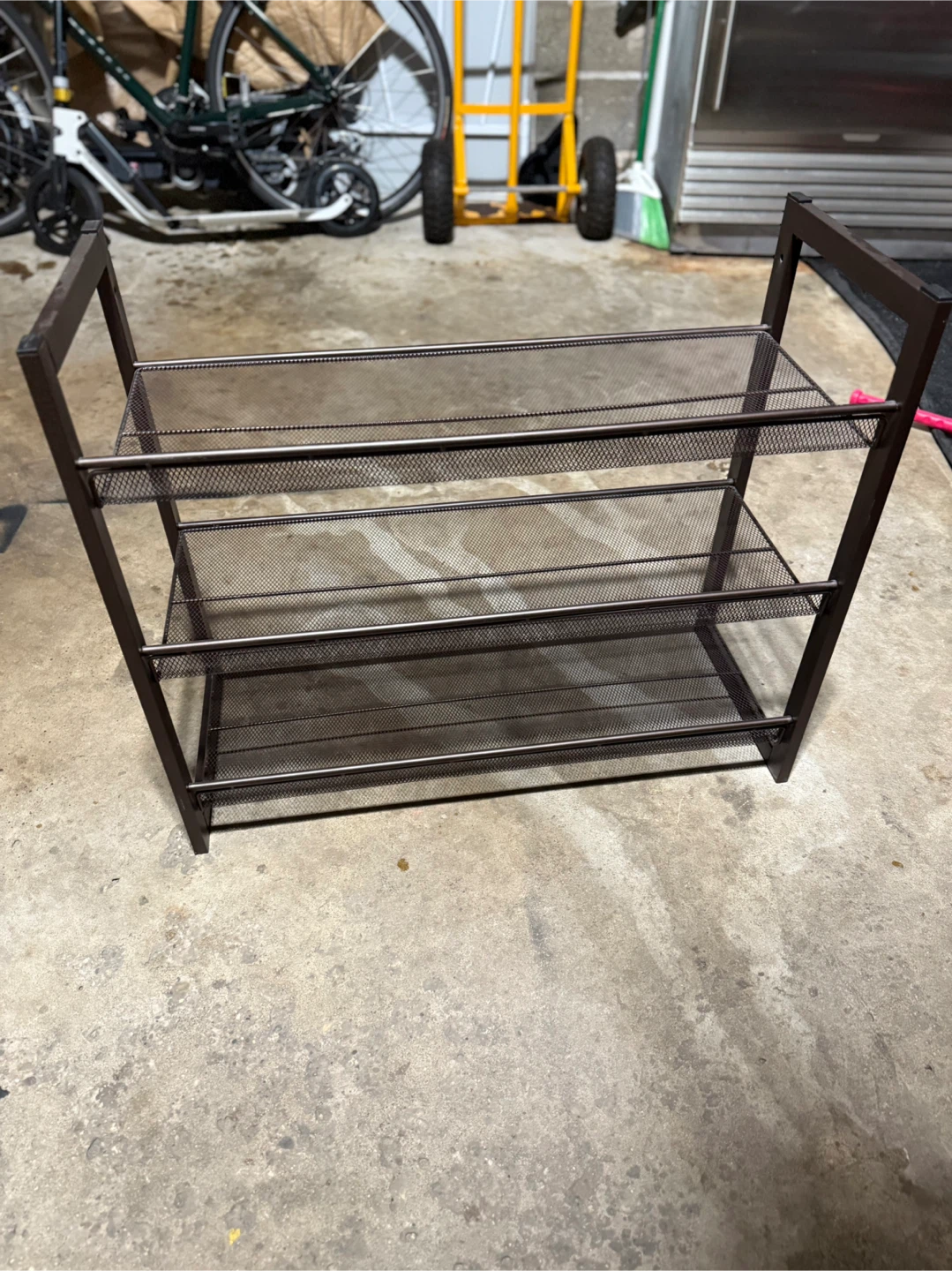 Brown Metal 3-Tier Shoe Rack - photo 2