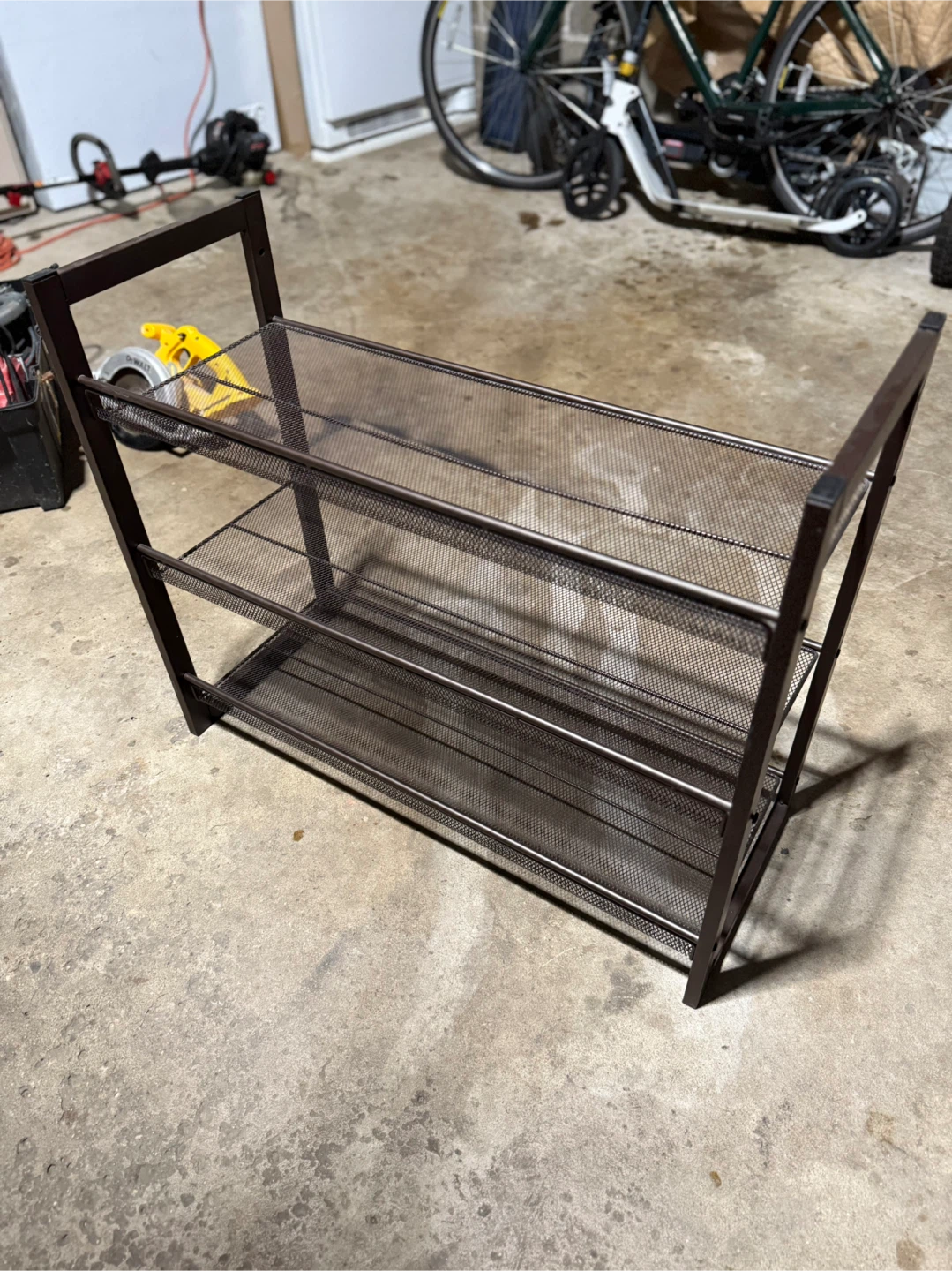 Brown Metal 3-Tier Shoe Rack - photo 3