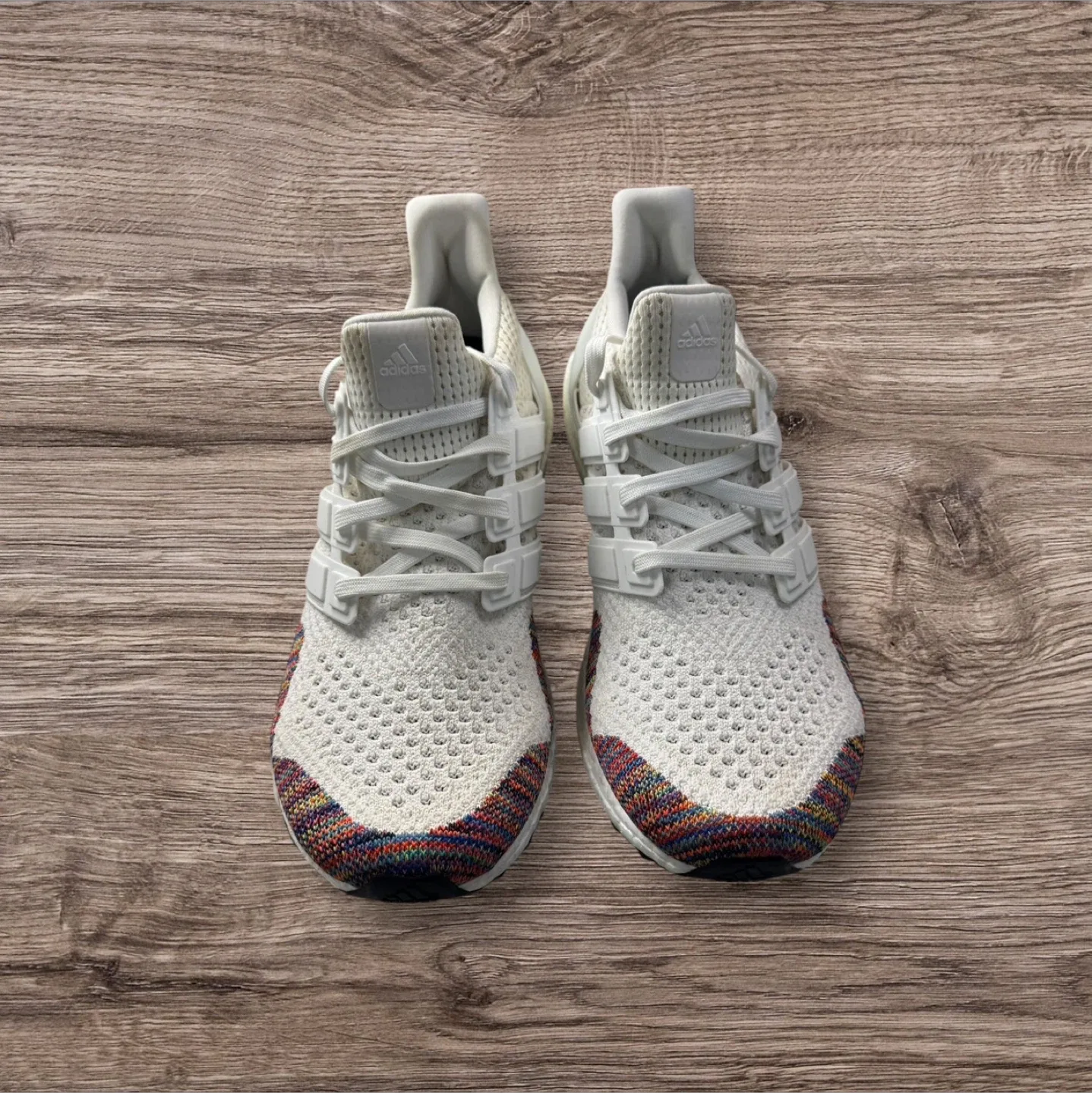 Adidas Ultra Boost 1.0 White Rainbow Sz 11 thumbnail