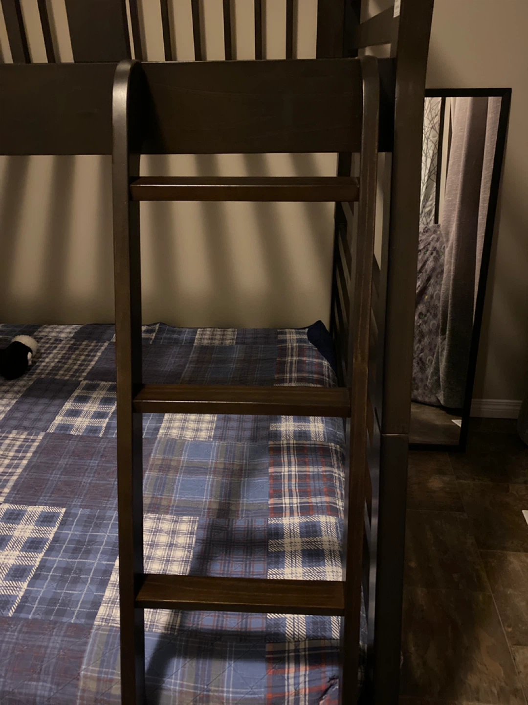 Dark Brown Top Bunk Bed Frame please read description - photo 2