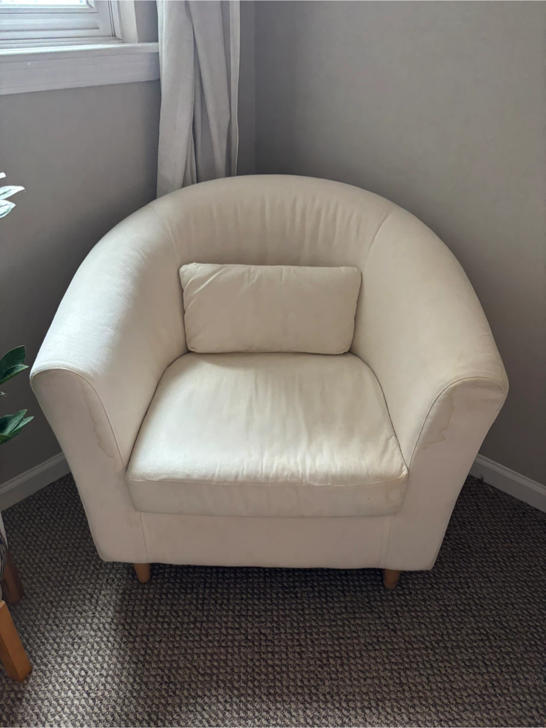 Cream Barrel Accent Chair