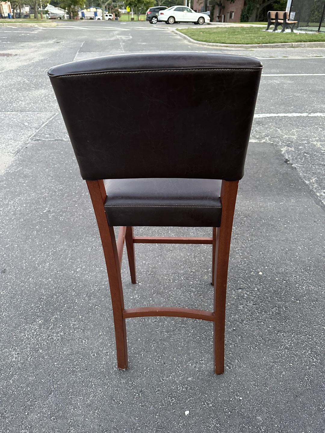 Set of 2 Brown Leather Bar Stools (price per chair) - photo 4