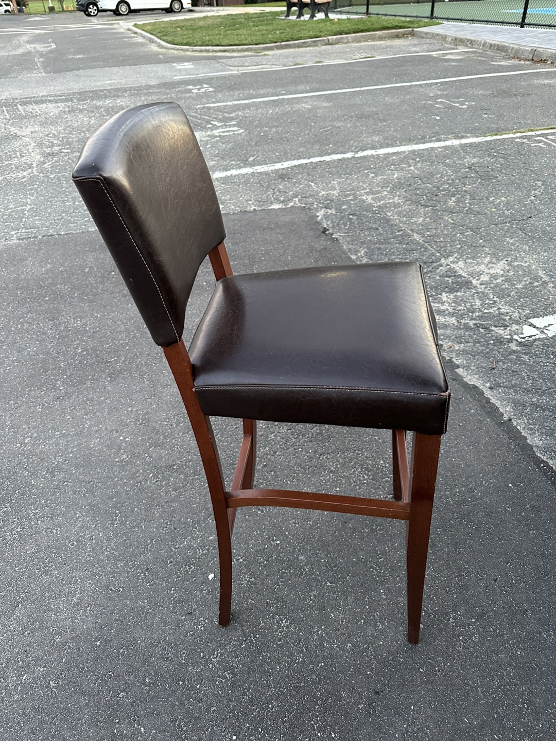 Set of 2 Brown Leather Bar Stools (price per chair) - photo 5