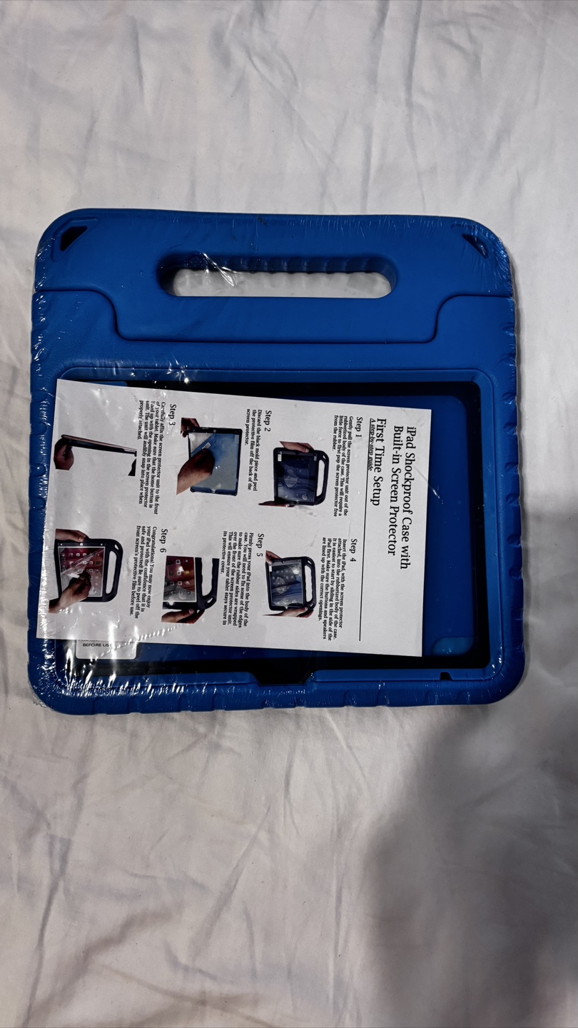 Blue iPad Shockproof Case w/ Screen Protector