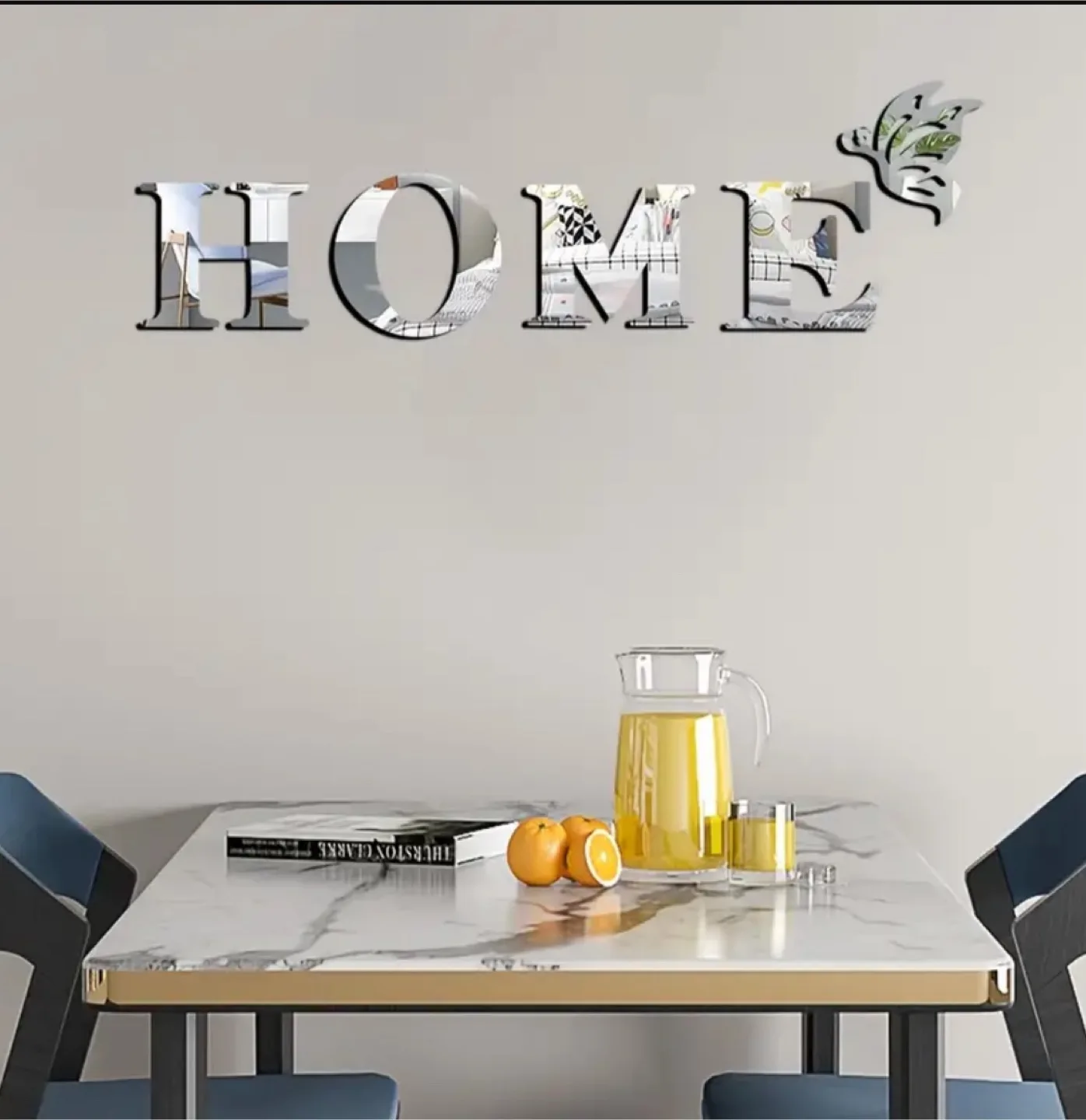 HOME Mirror Wall Decor 3D Letters image indicator(2)