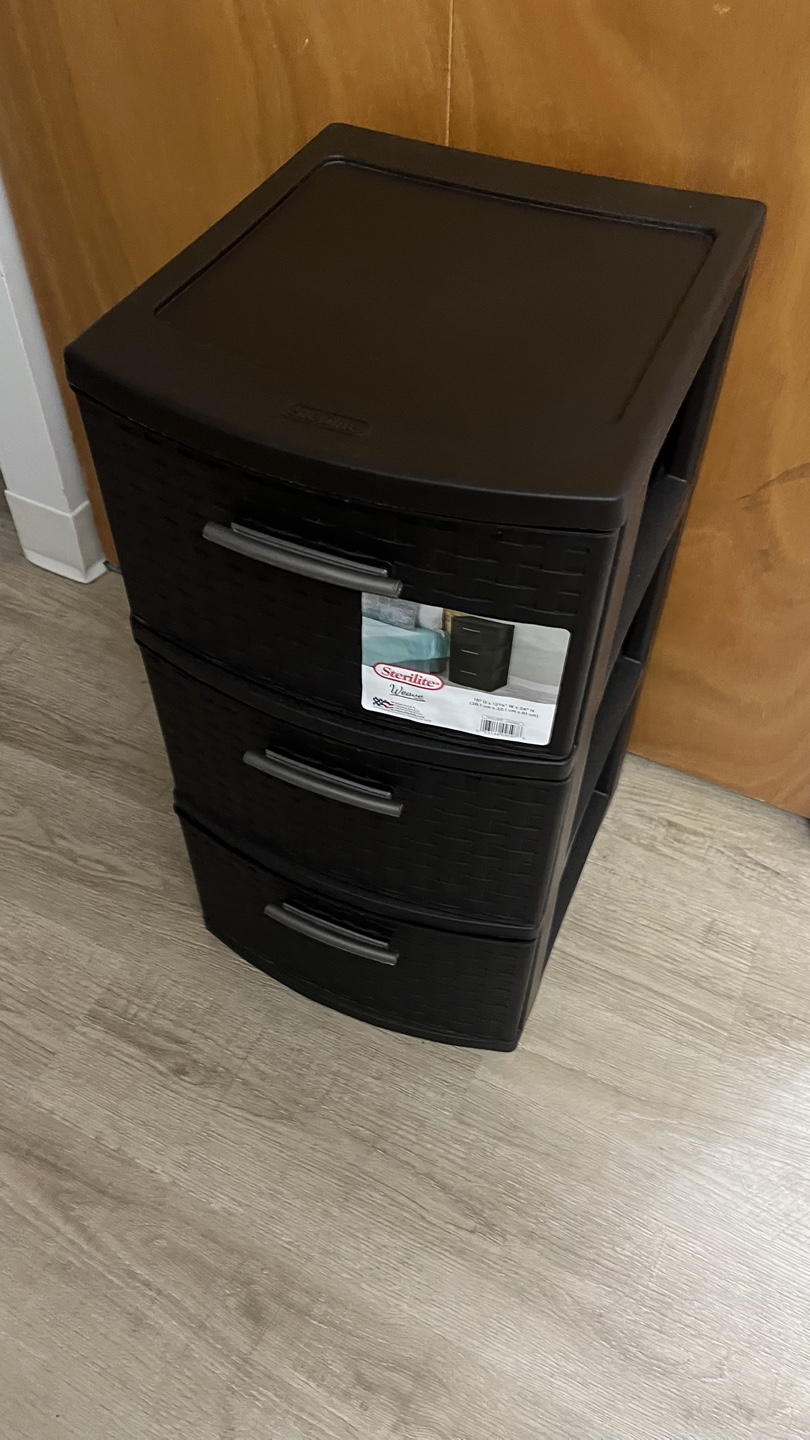 Sterilite Weave 3-Drawer Storage Tower - Black - photo 2
