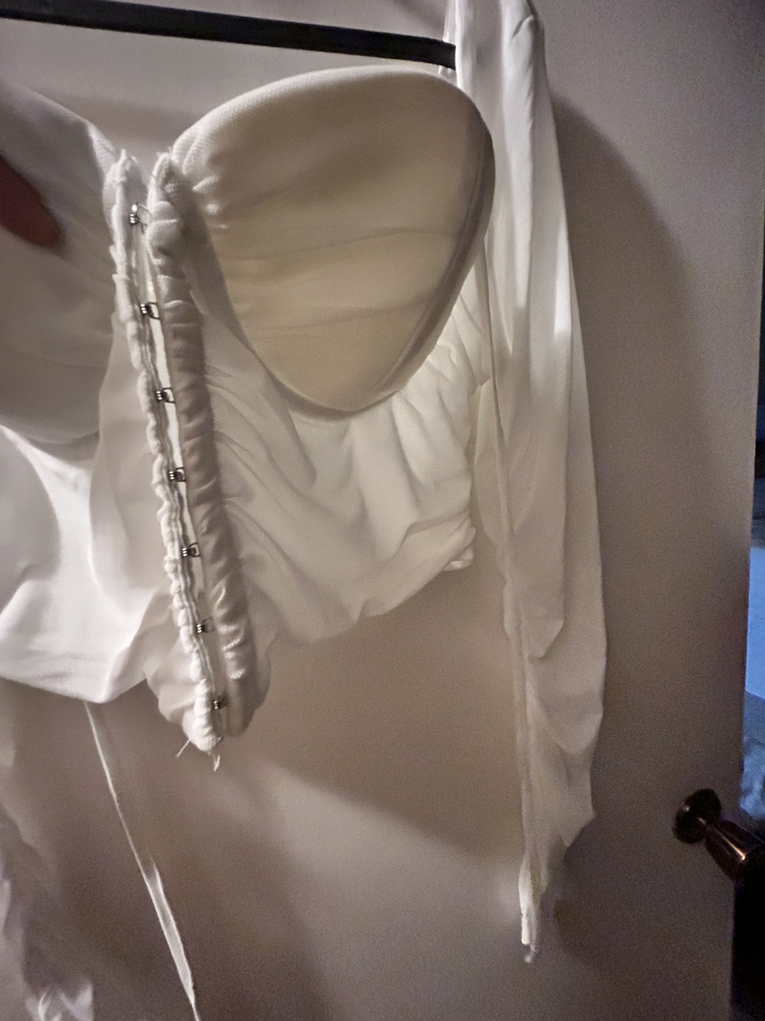 White Long Sleeve Corset Top - Size L - photo 2