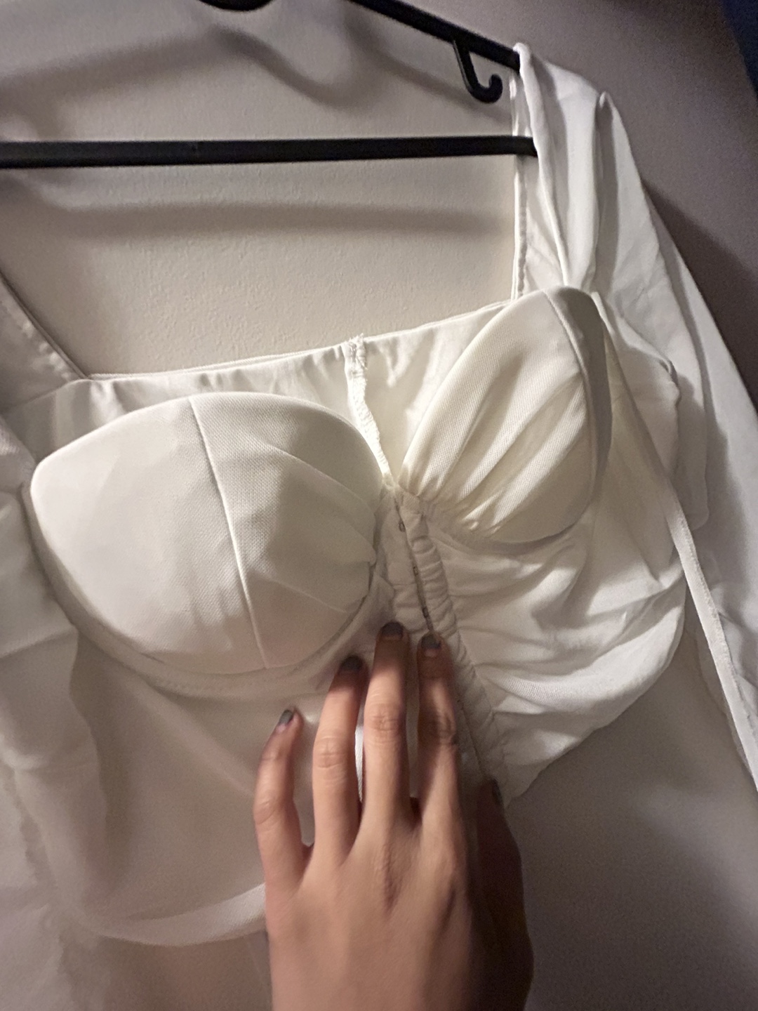 White Long Sleeve Corset Top - Size L - photo 3