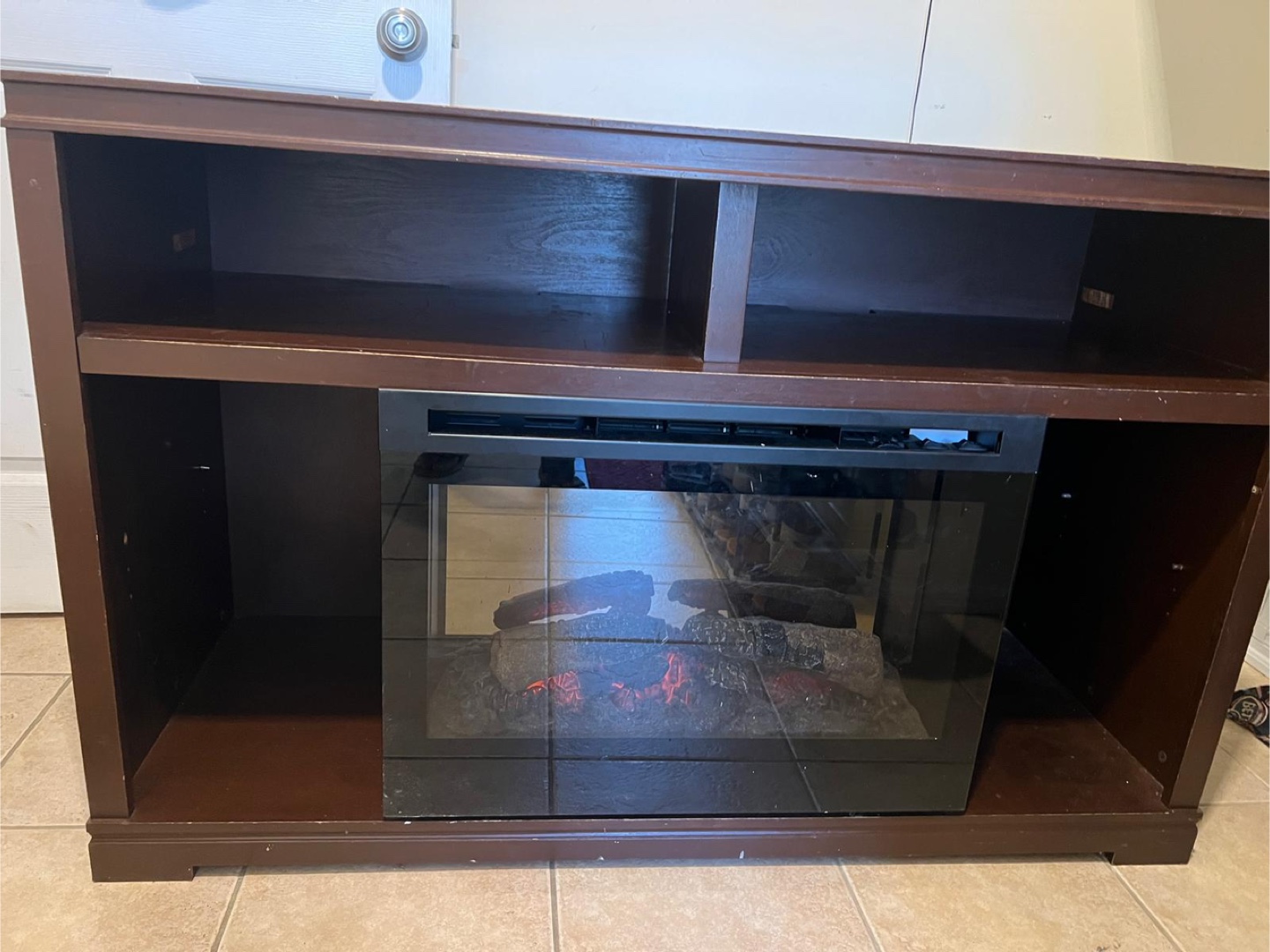 Brown Fireplace TV Stand - photo 2
