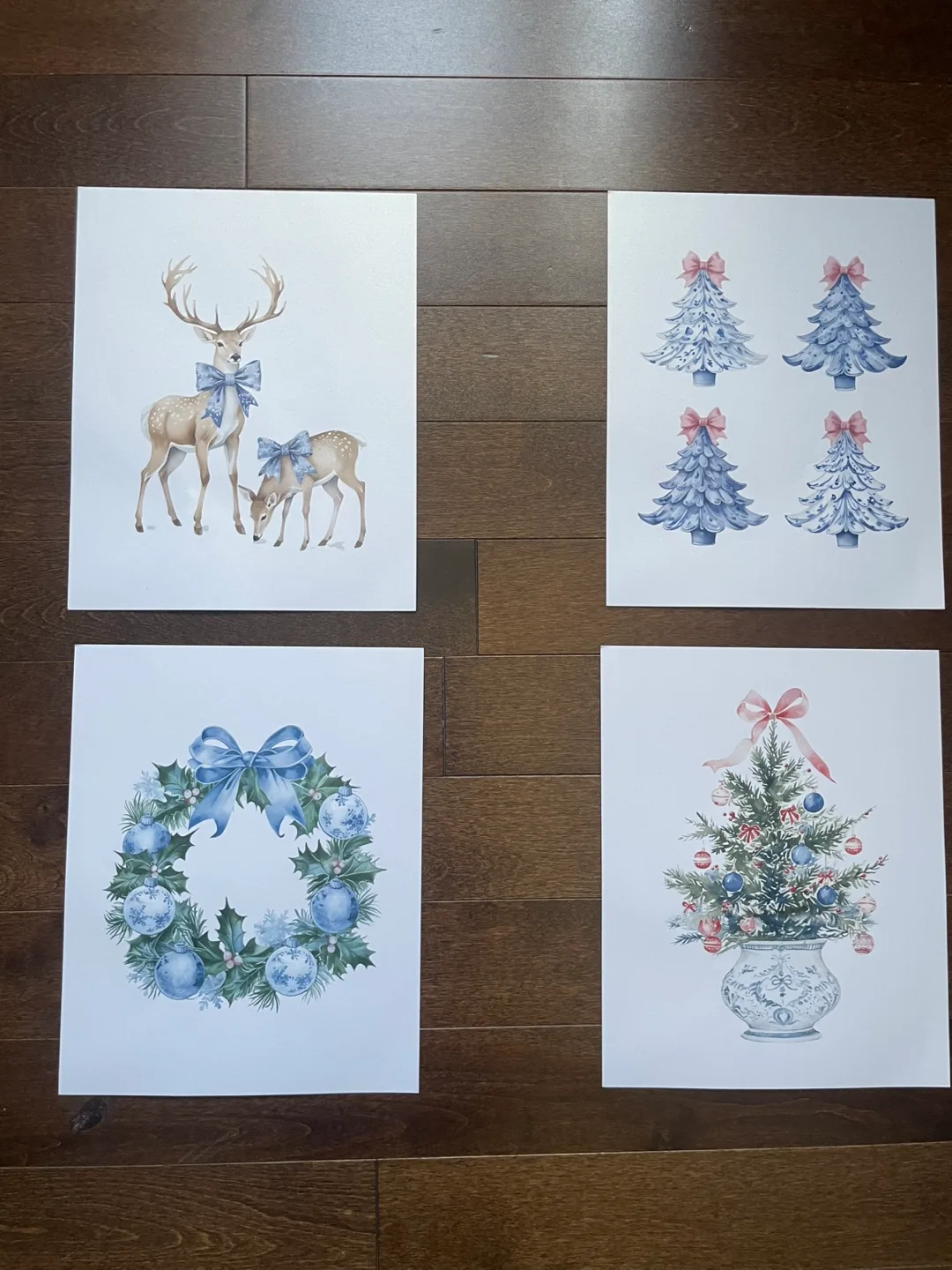 Set of 4 Christmas Prints thumbnail