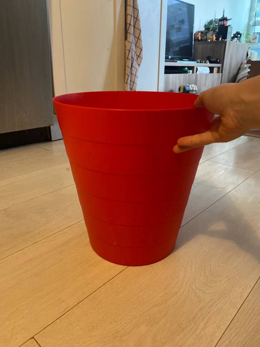 ikea Red Plastic Trash Can thumbnail
