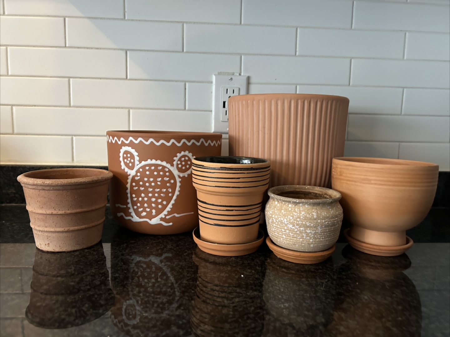 Variety of terracotta planters