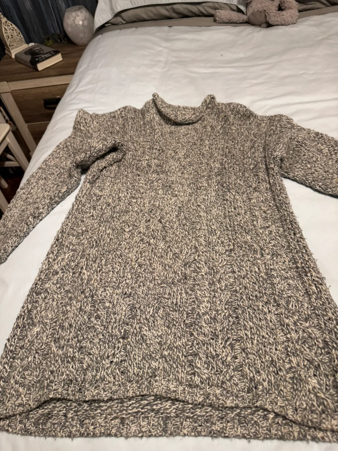 Grey Knit Tunic Sweater - Size Small thumbnail