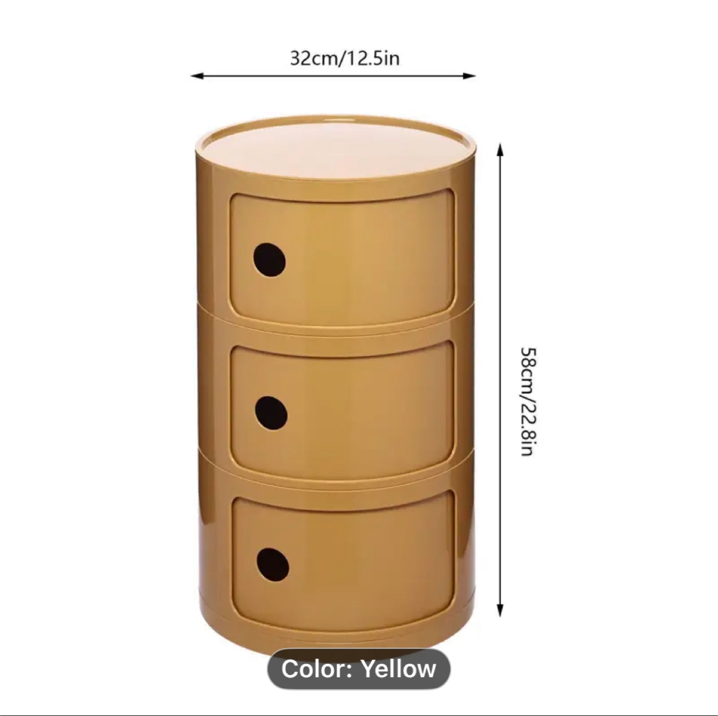 3-Tier Round Storage Cabinet - photo 3