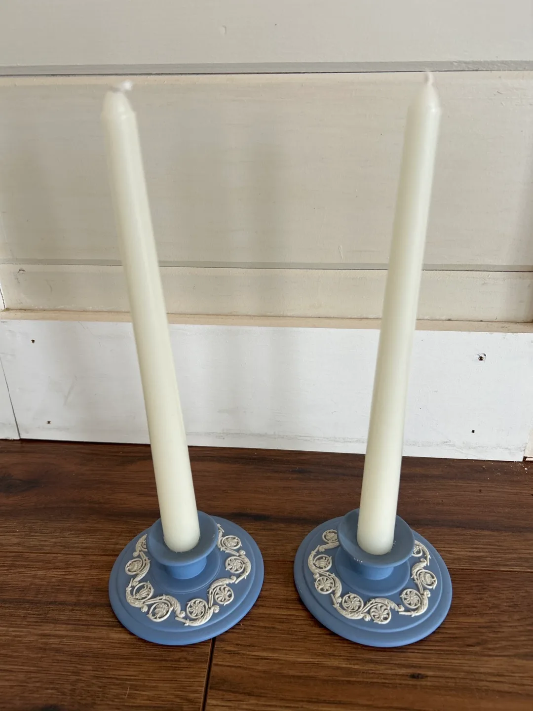 Wedgwood Jasperware Blue Candlestick Holders image indicator(3)