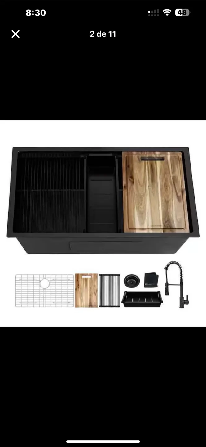 Glacier Bay Black Drop-In Workstation Sink thumbnail