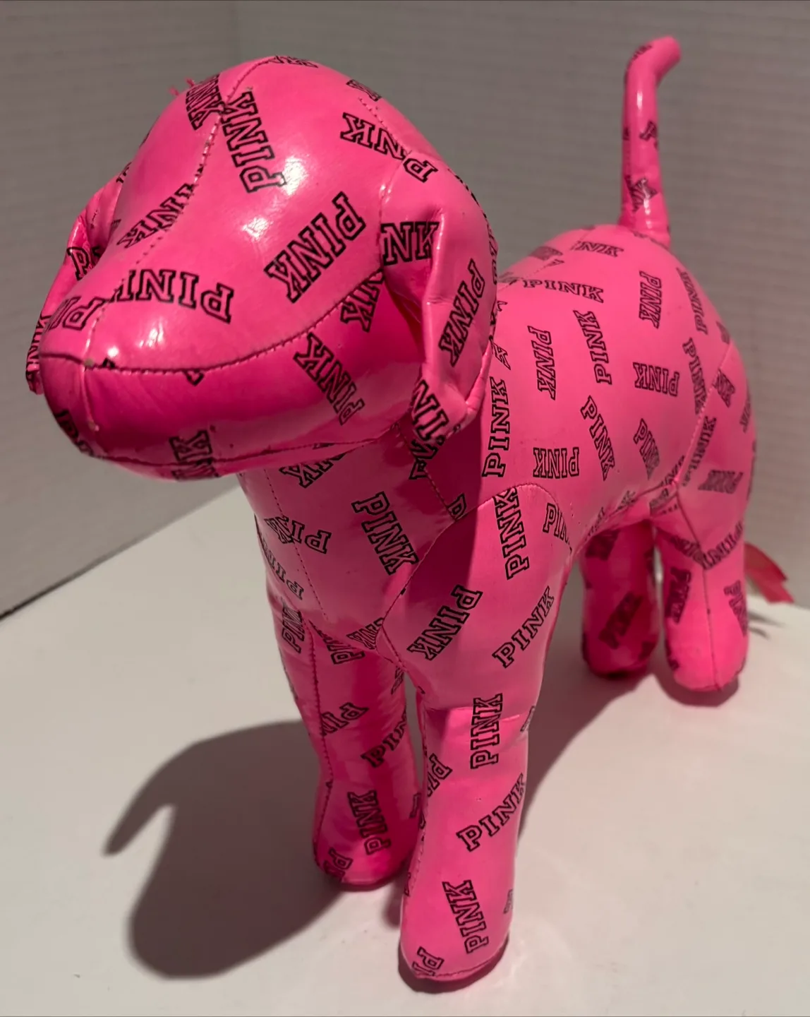PINK Victoria's Secret LOGO Vinyl Large Stuffed Dog 11x19 image indicator(2)
