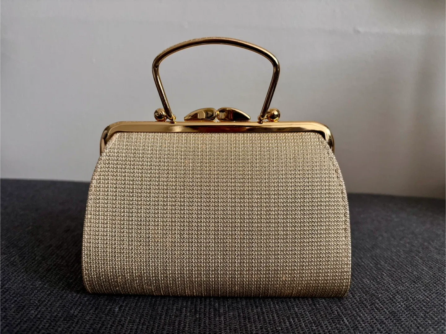 Elegant Gold Evening Clutch with Detachable Chain thumbnail
