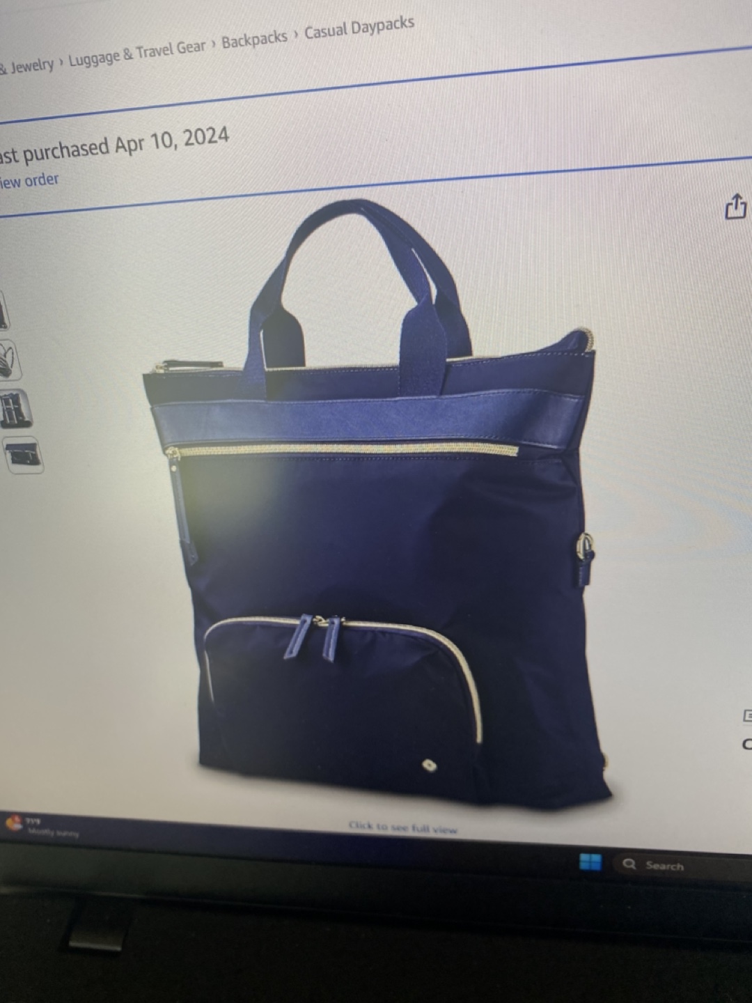 Samsonite Navy Blue Convertible Backpack Tote - photo 2