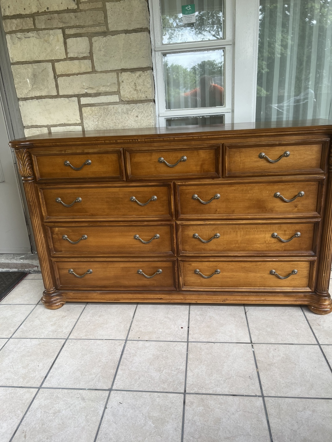Wooden Dresser with 9 Drawers