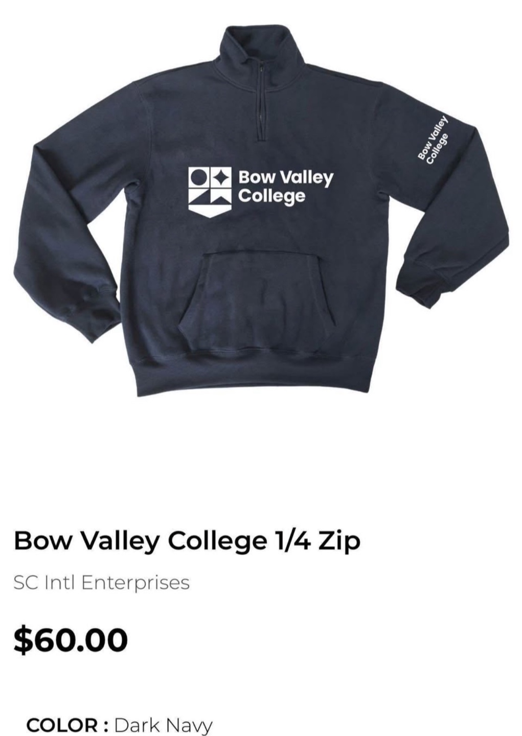 Bow Valley College sweater